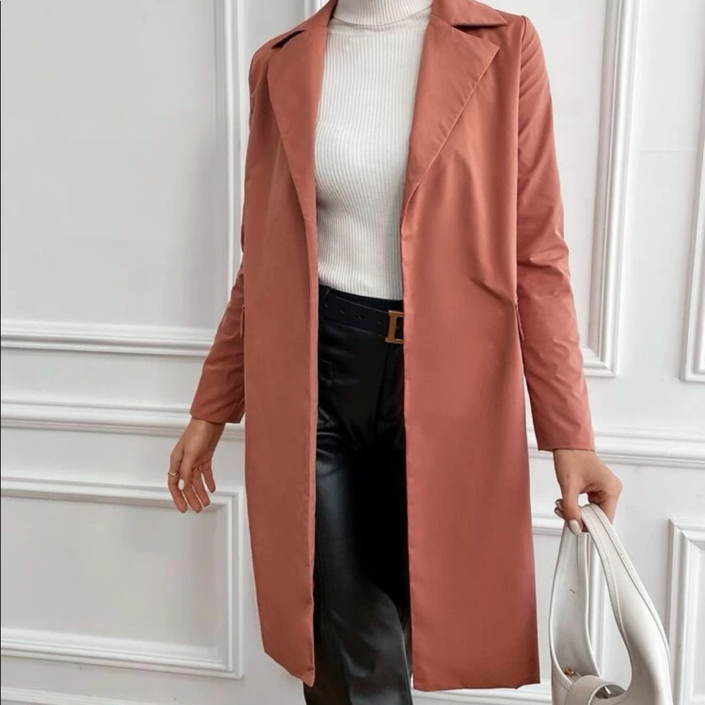 Open front trench coat - Picture 5 of 9